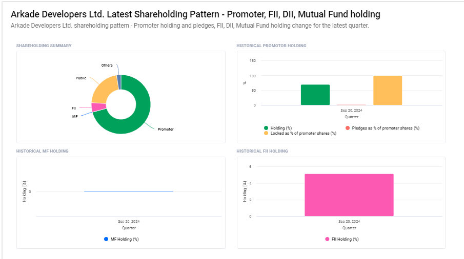 Shareholding Pattern For Arkade Developers