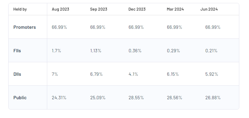 Aeroflex Industries Ltd Shareholding Pattern