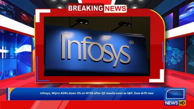 Infosys, Wipro ADRs down 3% on NYSE after Q2 results even as S&P, Dow drift near