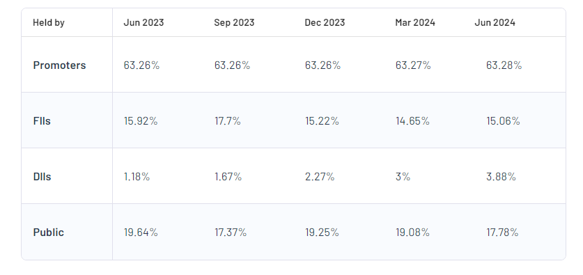 Jindal SAW Ltd Fully Paid Ord. Shrs Shareholding Pattern