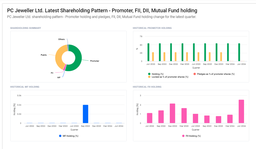 PC Jeweller Ltd Shareholding Pattern