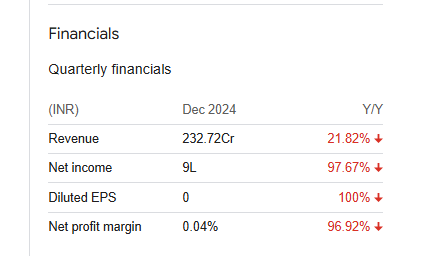 Rajnandini Metal Ltd Quarterly Financial