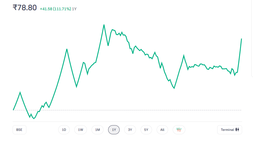 Evolet Share Price Chart