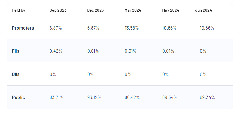 Vikas Ecotech Ltd Shareholding Pattern