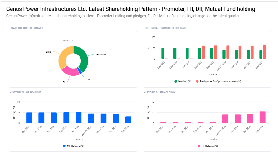 Genus Power Infrastructures Ltd Shareholding Pattern