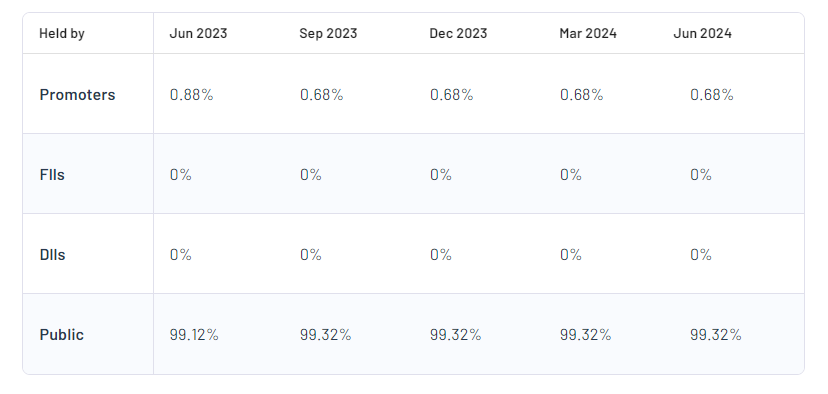 Shareholding Pattern For Avance Technologies Ltd