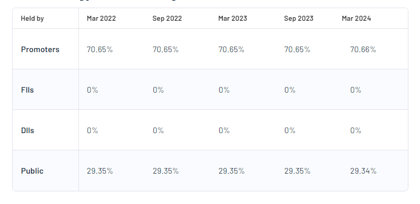 Solex Energy Ltd Shareholding Pattern