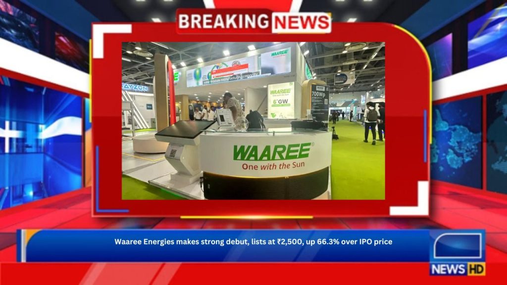 Waaree Energies makes strong debut, lists at ₹2,500, up 66.3% over IPO price