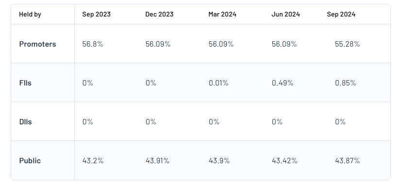 Focus Lighting and Fixtures Ltd Shareholding Pattern