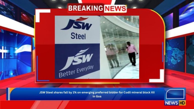 JSW Steel shares fall by 1% on emerging preferred bidder for Codli mineral block XII in Goa