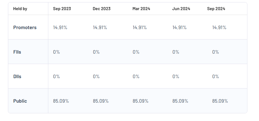 Shareholding Pattern For Goenka Business & Finance Ltd