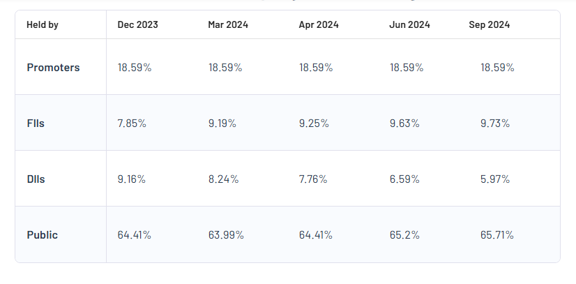 Shareholding Pattern For Hindustan Construction Company Ltd