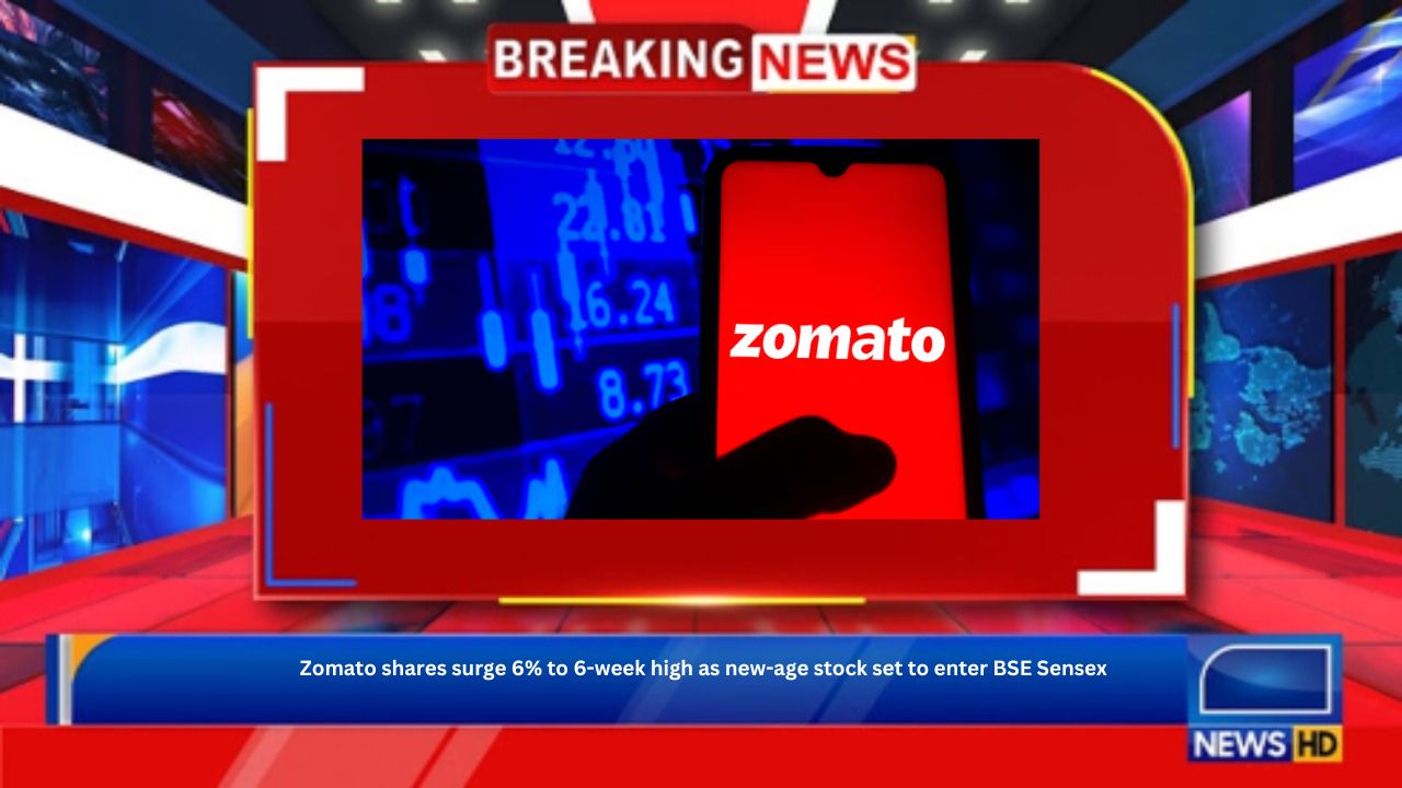 Zomato shares surge 6% to 6-week high as new-age stock set to enter BSE Sensex