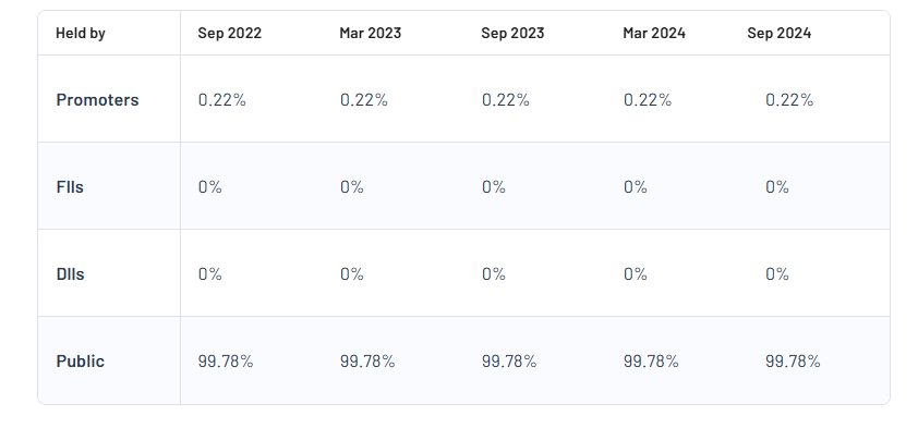 JLA Infraville Shoppers Ltd Shareholding Pattern