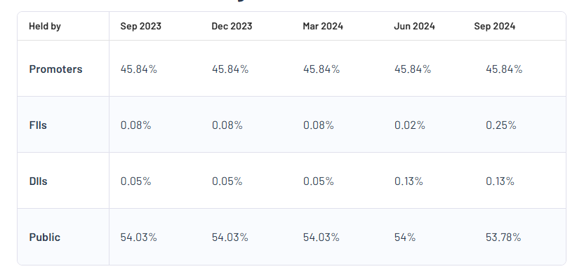 LCC Infotech Ltd Shareholding Pattern