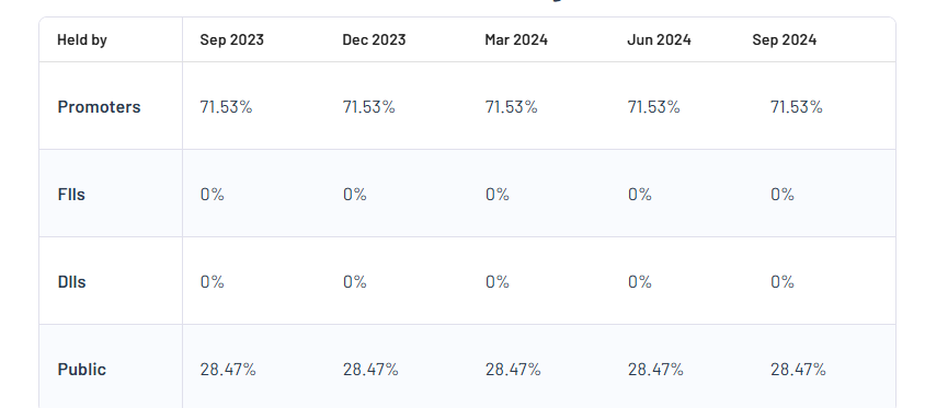 Sanrhea Tech Shareholding Pattern