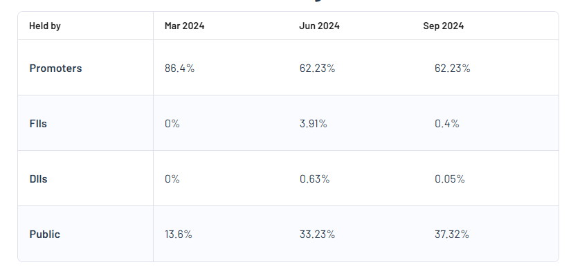 Shareholding Pattern For GP Eco Solutions India Ltd