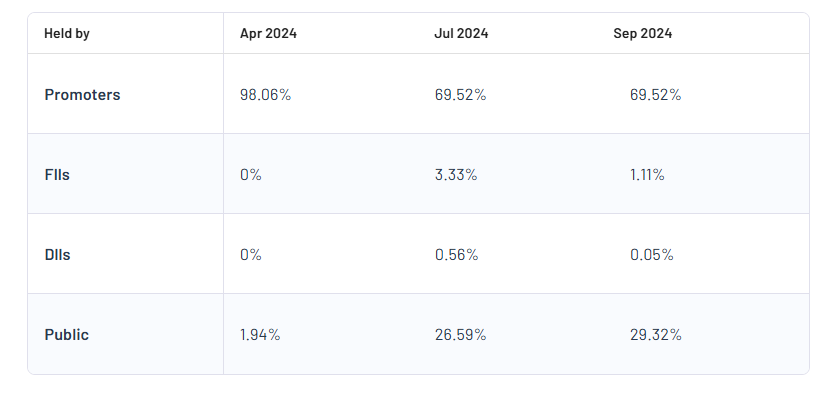 Shareholding Pattern For Trom Industries Ltd