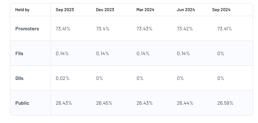 EKI Energy Services Ltd Shareholding Pattern