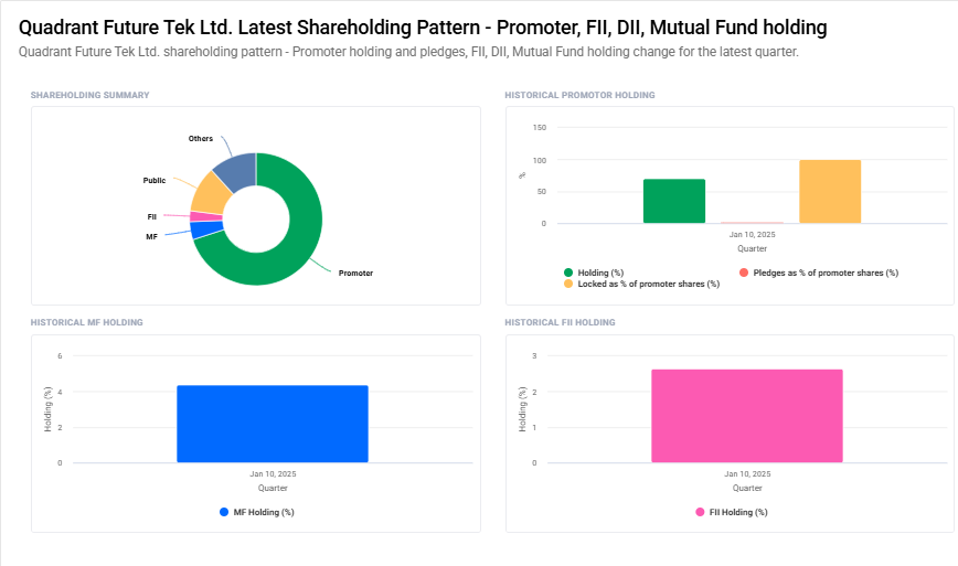 Shareholding Pattern For Quadrant Future Tek Ltd