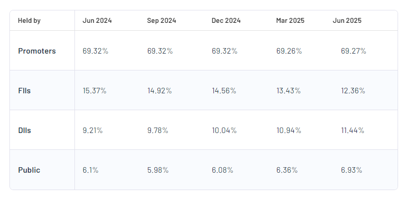 Shareholding Pattern For JSW Energy Ltd