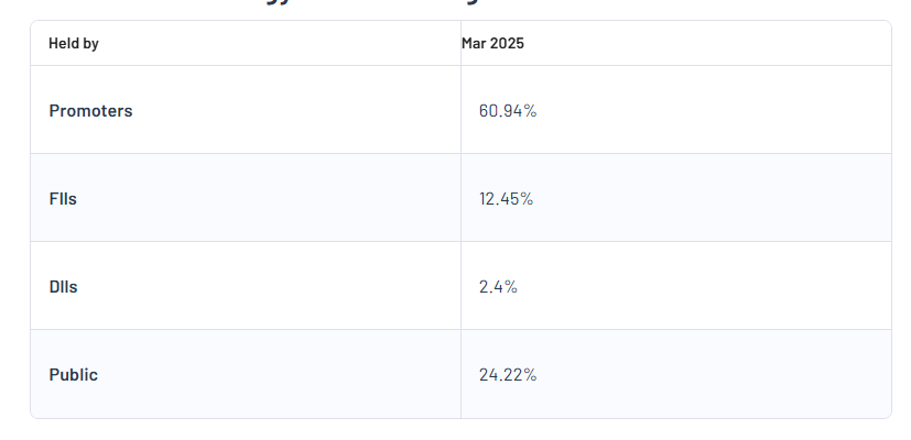 Shareholding pattern For Adani Green Energy Ltd
