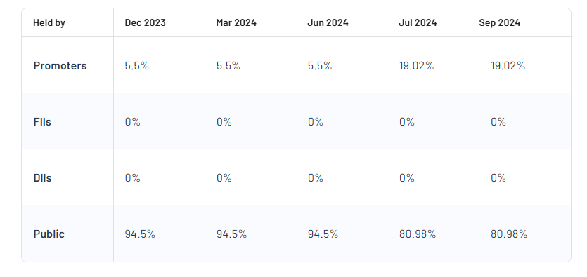 Sunshine Capital Ltd Shareholding Pattern