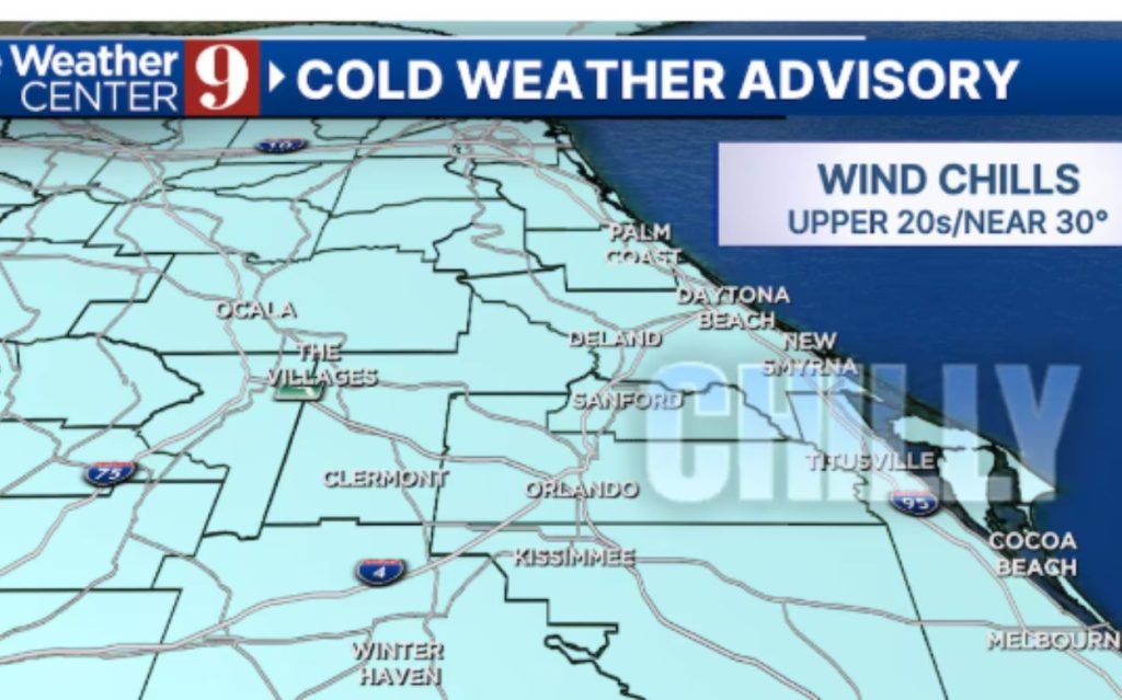 Florida Braces for Frigid Wind Chills Tonight as Cold Advisory Stays in Effect