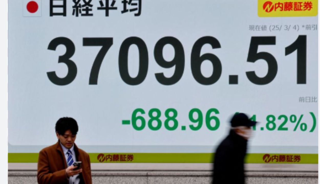 Japan's Nikkei slumps as tariff concerns, yen strength unsettle market